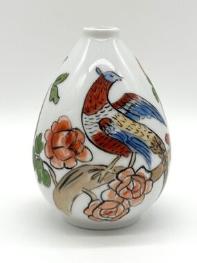 Antique 1917 Royal Austria Hand Painted Bud Vase-Signed Milburn Birds & Flowers